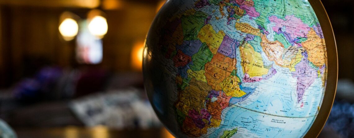 desk globe on table